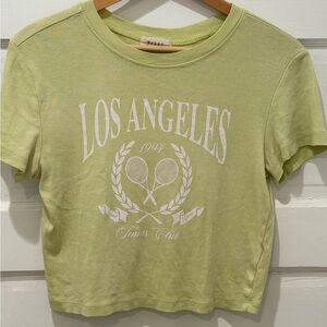 Trendy Lime Green Los Angeles Tennis Club Crop Top